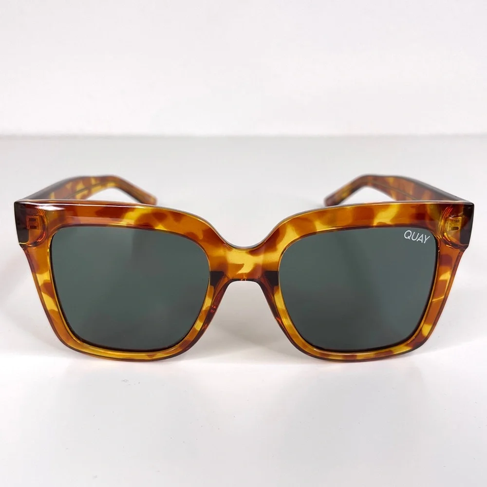 QUAY Australia Icy NEW Orange Tortoise Square Frame Sunglasses NEW